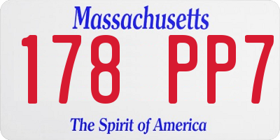 MA license plate 178PP7