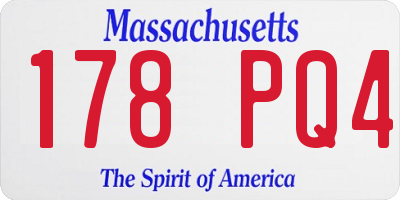 MA license plate 178PQ4