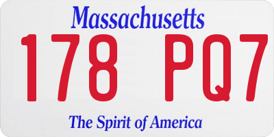 MA license plate 178PQ7