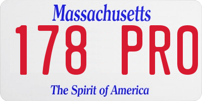MA license plate 178PR0