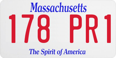 MA license plate 178PR1