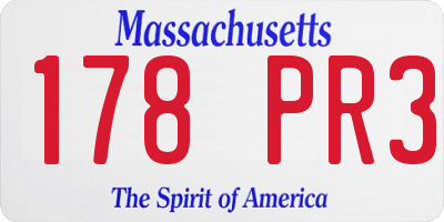 MA license plate 178PR3