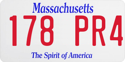 MA license plate 178PR4