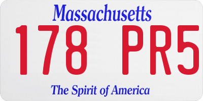 MA license plate 178PR5