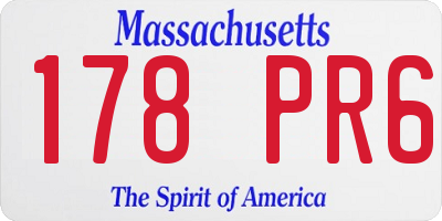 MA license plate 178PR6