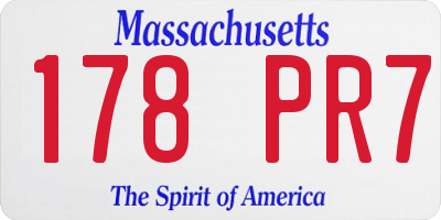 MA license plate 178PR7