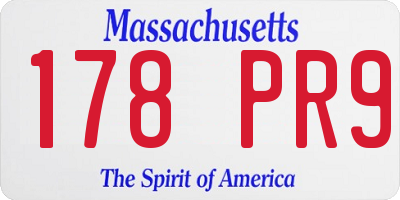 MA license plate 178PR9