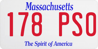 MA license plate 178PS0