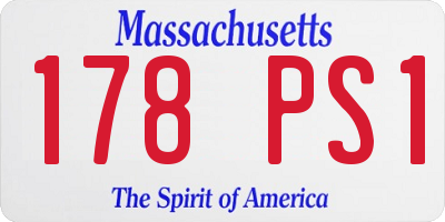 MA license plate 178PS1