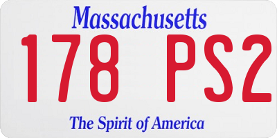 MA license plate 178PS2