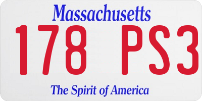 MA license plate 178PS3