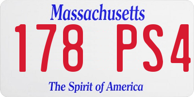 MA license plate 178PS4