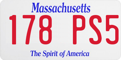 MA license plate 178PS5