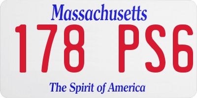 MA license plate 178PS6