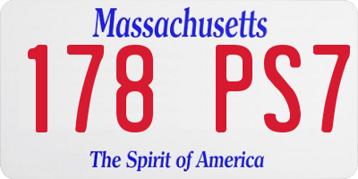MA license plate 178PS7