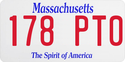MA license plate 178PT0