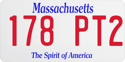 MA license plate 178PT2