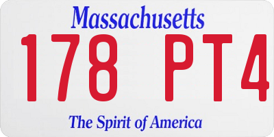 MA license plate 178PT4