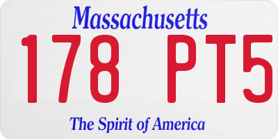 MA license plate 178PT5