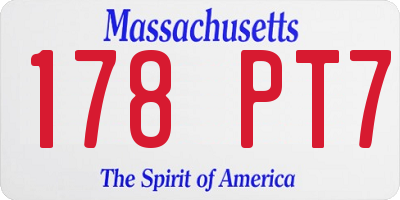 MA license plate 178PT7