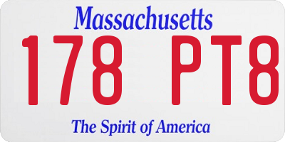 MA license plate 178PT8