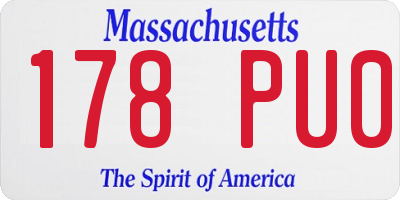 MA license plate 178PU0