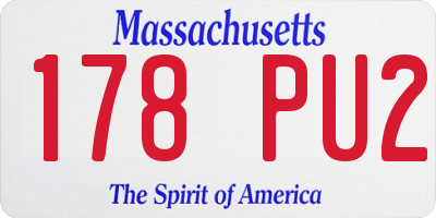MA license plate 178PU2