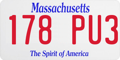 MA license plate 178PU3