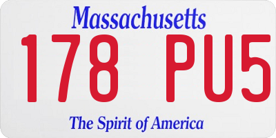 MA license plate 178PU5
