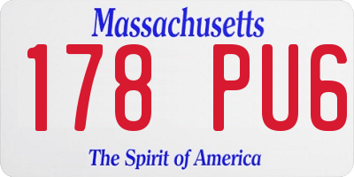 MA license plate 178PU6