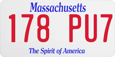 MA license plate 178PU7