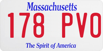 MA license plate 178PV0