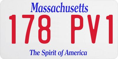 MA license plate 178PV1