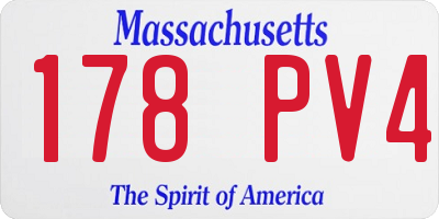 MA license plate 178PV4