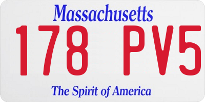 MA license plate 178PV5