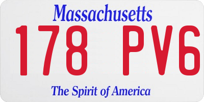 MA license plate 178PV6