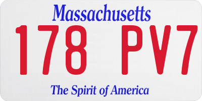 MA license plate 178PV7