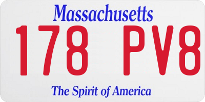 MA license plate 178PV8