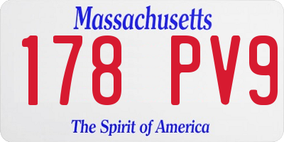 MA license plate 178PV9