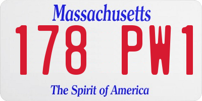 MA license plate 178PW1