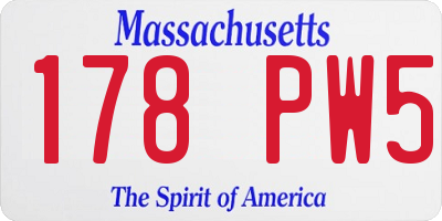 MA license plate 178PW5