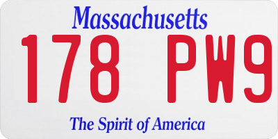 MA license plate 178PW9