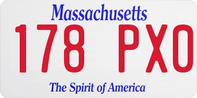 MA license plate 178PX0