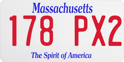 MA license plate 178PX2