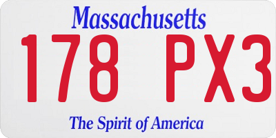 MA license plate 178PX3