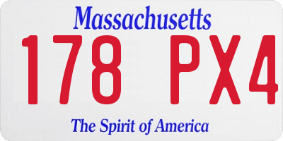 MA license plate 178PX4