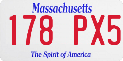 MA license plate 178PX5