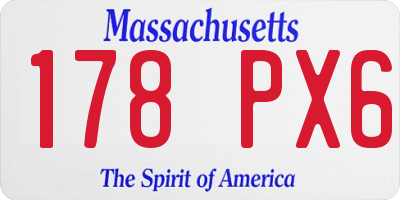MA license plate 178PX6