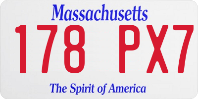 MA license plate 178PX7