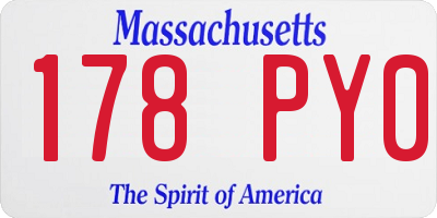 MA license plate 178PY0